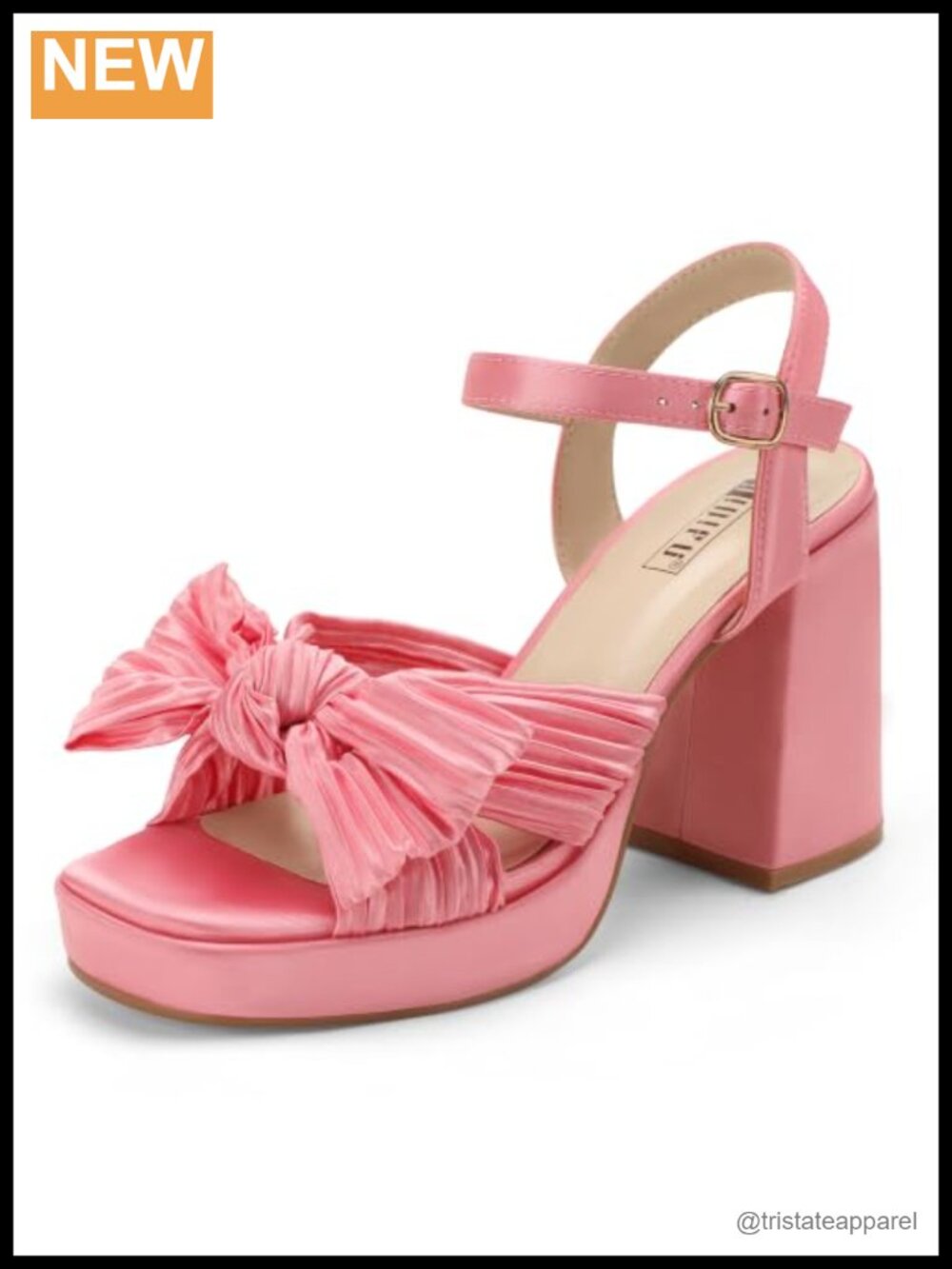 IDIFU Platform Chunky Block Heel Square Open Toe Bow Slingback Sandals